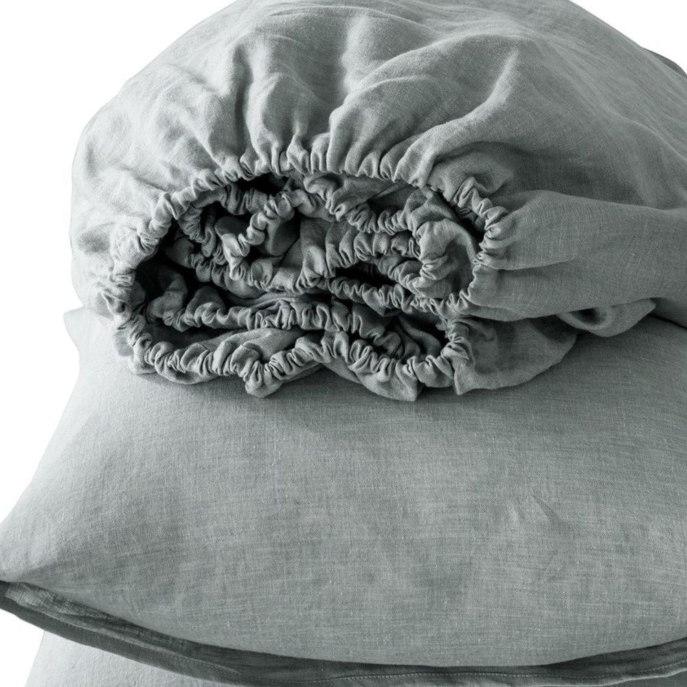 Four Piece Champagne Pink Linen Sheet Set