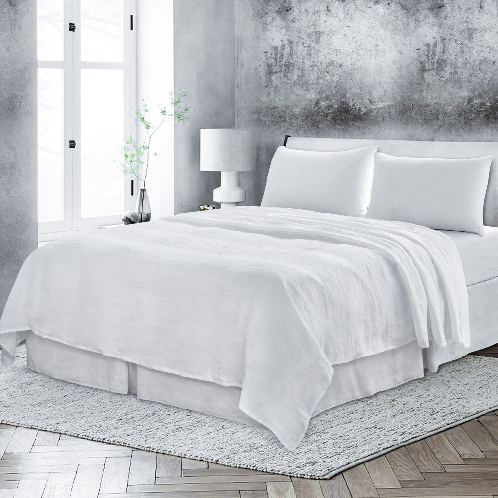Four Piece Light Pink Linen Sheet Set