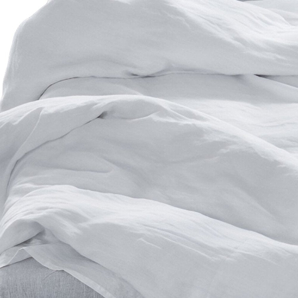 Four Piece Light Gray Linen Sheet Set
