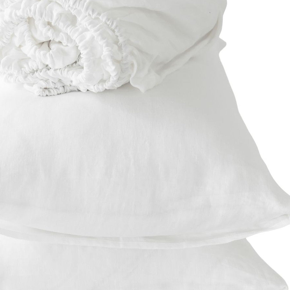 Four Piece Champagne Pink Linen Sheet Set