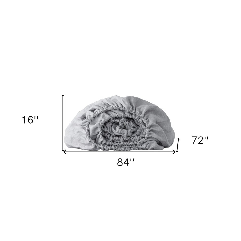 Light Gray Linen California King Fitted sheet