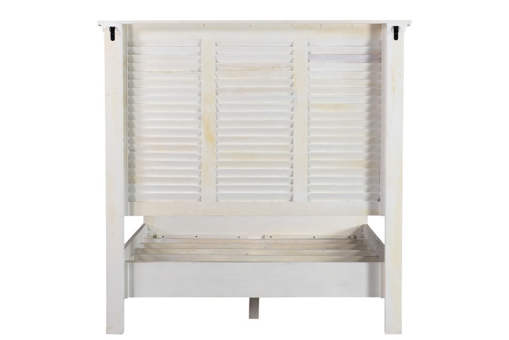 Shutter Solid Wood King Gray Bed