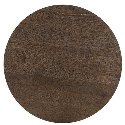 18" Dark Brown Solid Wood Round End Table