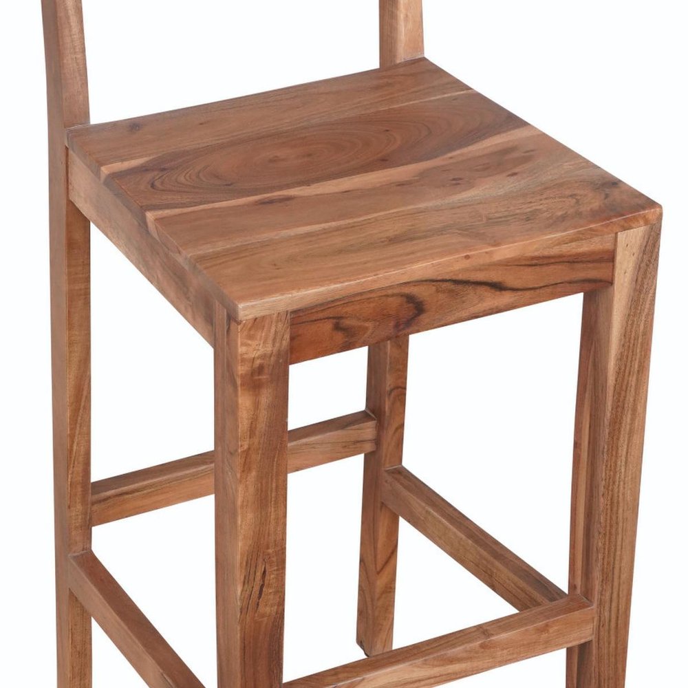 30" Brown Solid Wood Bar Height Bar Chair