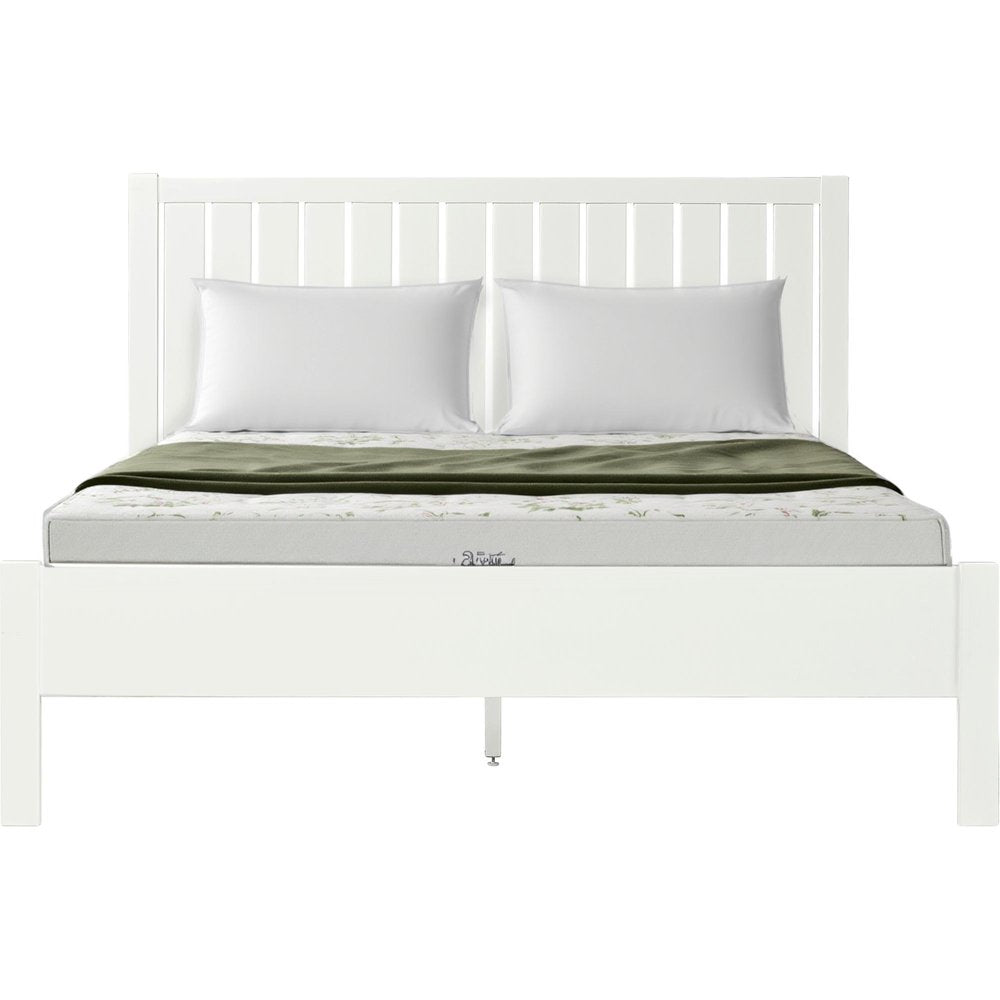Natural Shiplap Texture Solid Wood Queen Bed Frame