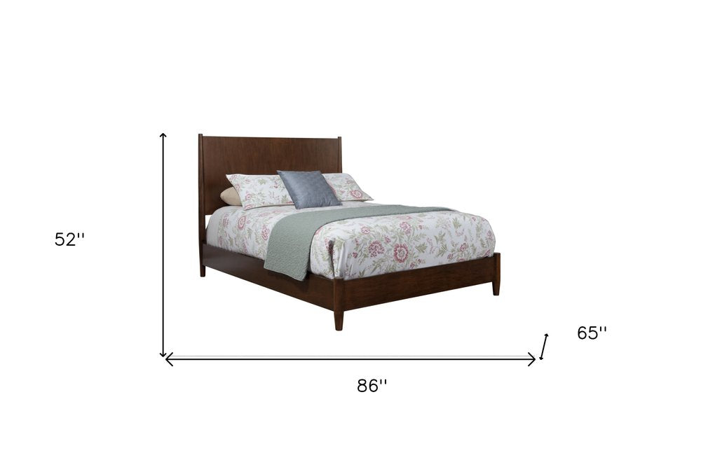 Brown Solid Wood Queen Bed Frame
