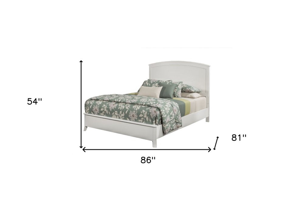 White Solid Wood King Bed Frame