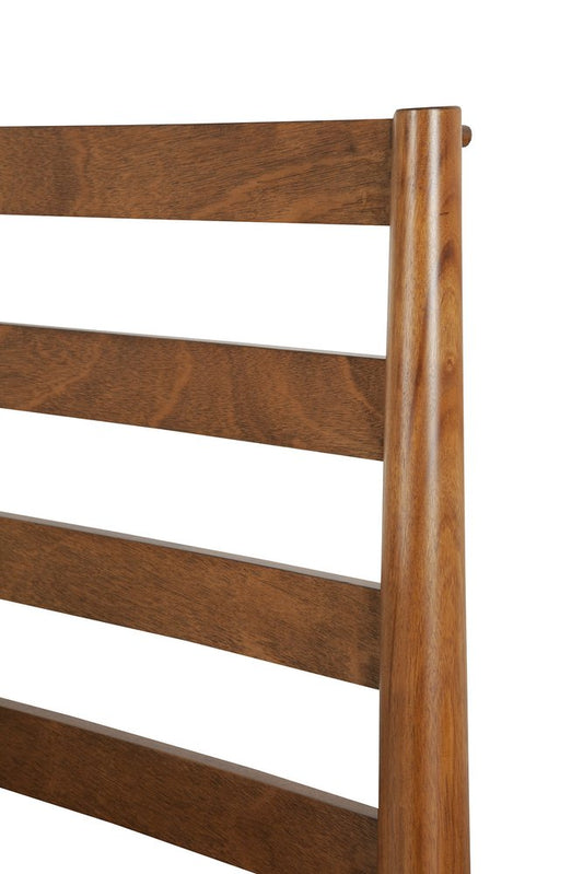 Brown Slat Back Solid Wood Full Bed Frame