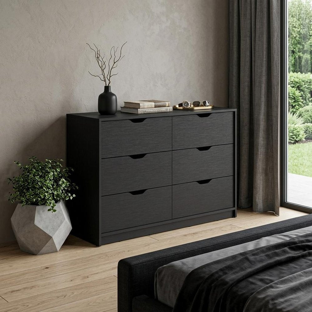 42" Black Four Drawer Dresser