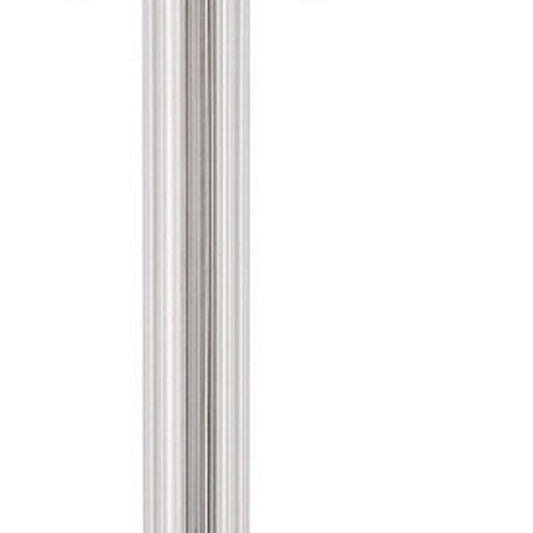 60" Chrome Two Light Traditional Shaped Floor Lamp With White Rectangular Shade