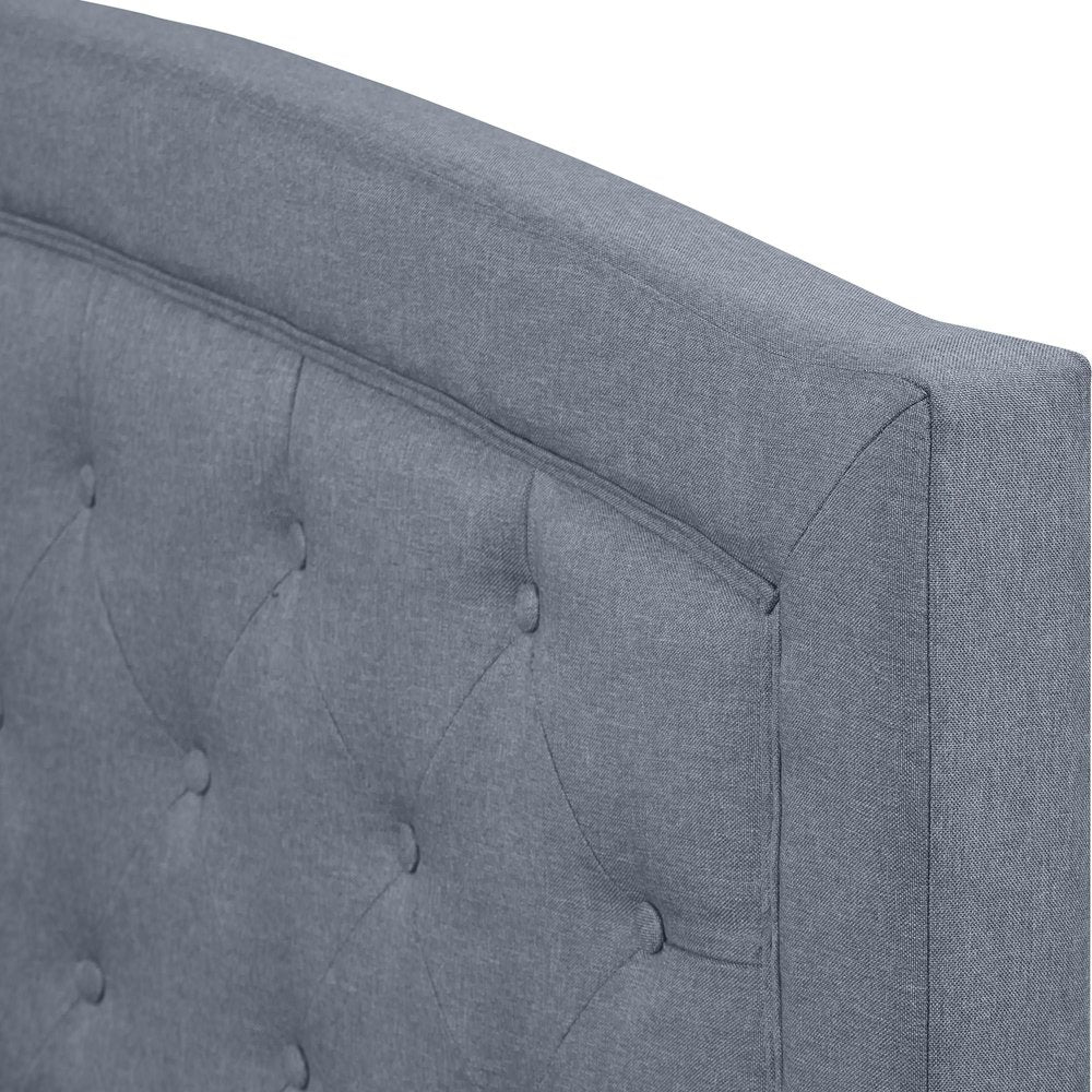 Gray Tufted Upholstered King Bed Frame