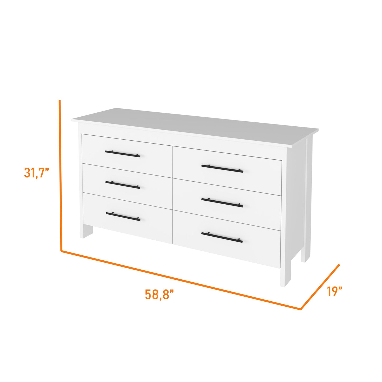 Two Piece White Bedroom Set