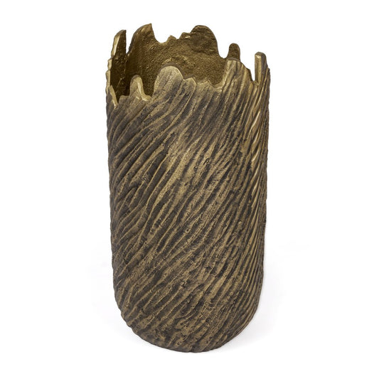 17" Gold Abstract Aluminum Table Vase
