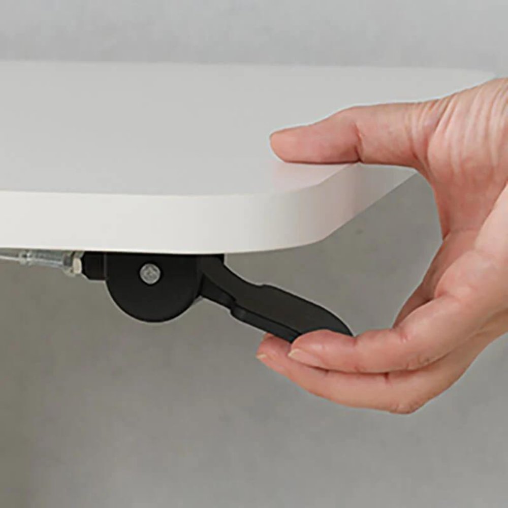 Adjustable White Wood and Stainless Steel Rolling Standing Desk