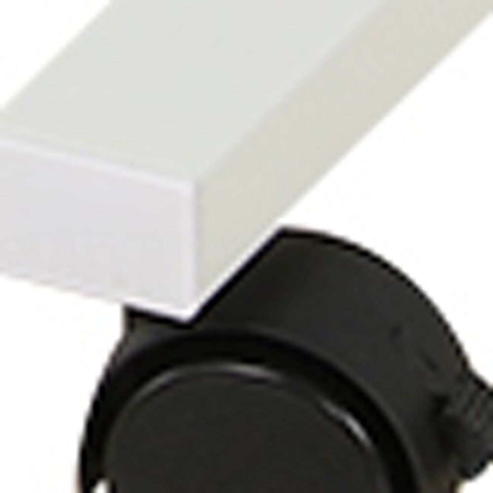 Adjustable White Wood and Stainless Steel Rolling Standing Desk