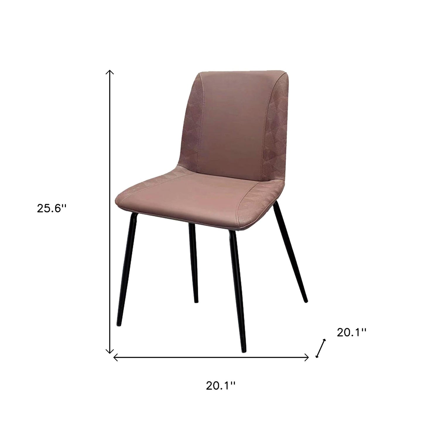 Set of Two Brown and Black Upholstered Faux Leather Dining Side Chairs