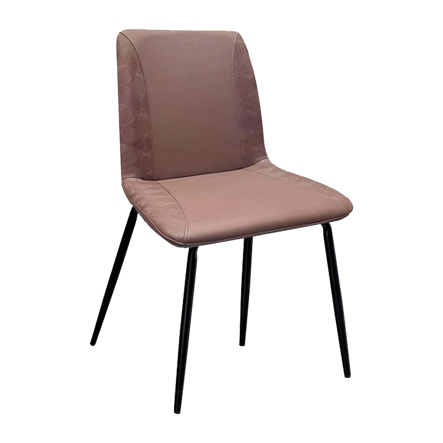 Set of Two Brown and Black Upholstered Faux Leather Dining Side Chairs