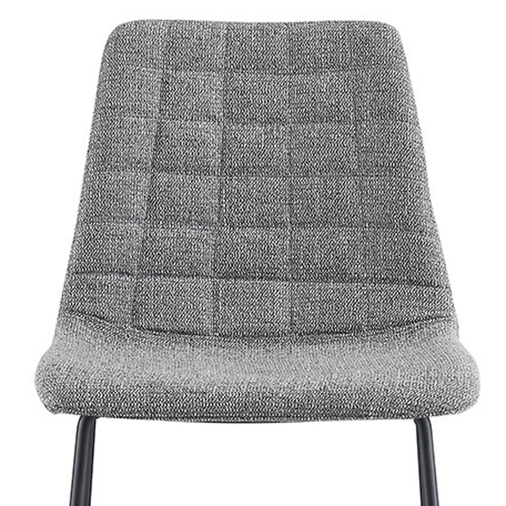 Set of Two 26" Light Gray and Black Fabric and Steel Low Back Counter Height Bar Chairs