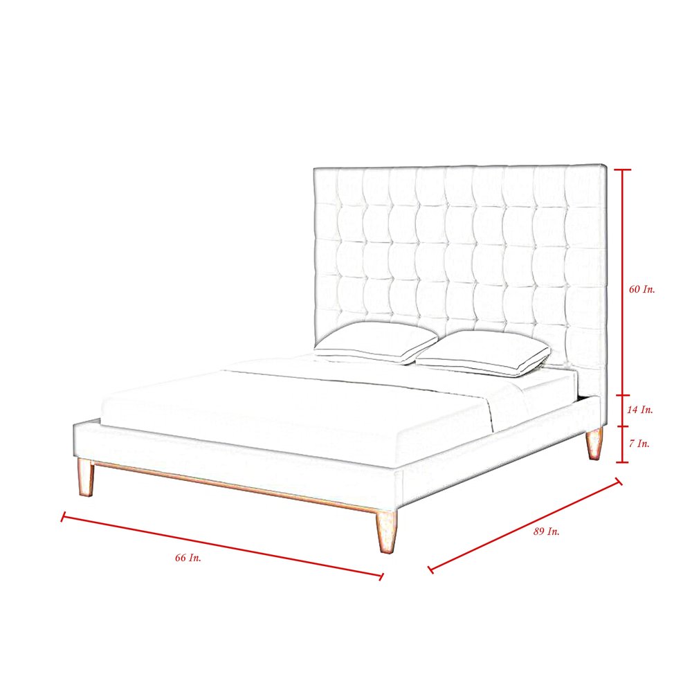 Gray Solid Wood King Tufted Upholstered Velvet Bed