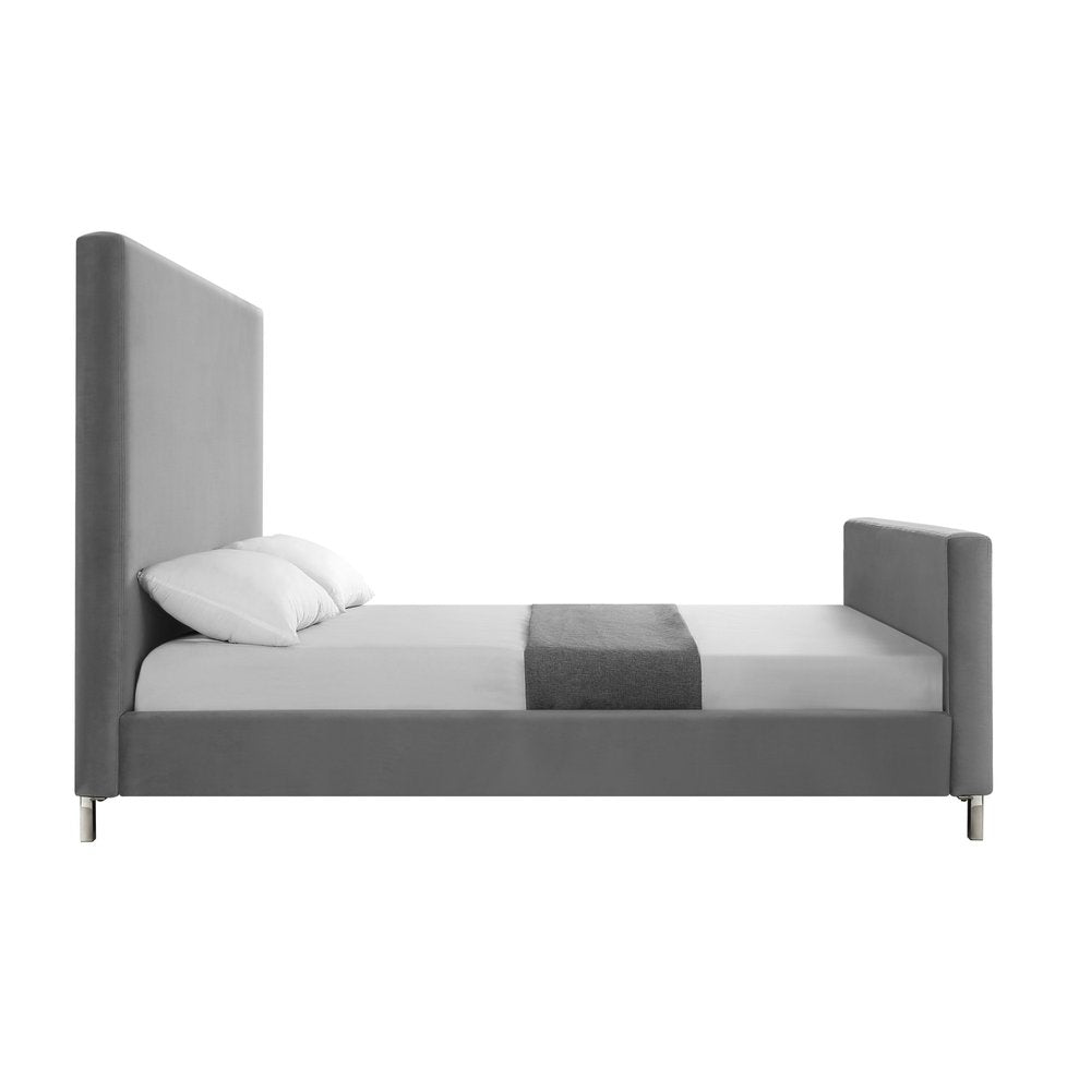 Hunter Green Solid Wood Queen Upholstered Velvet Bed