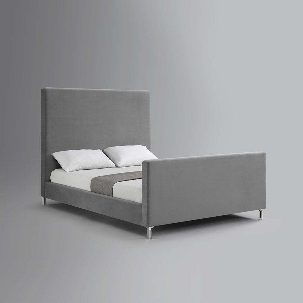Hunter Green Solid Wood Queen Upholstered Velvet Bed