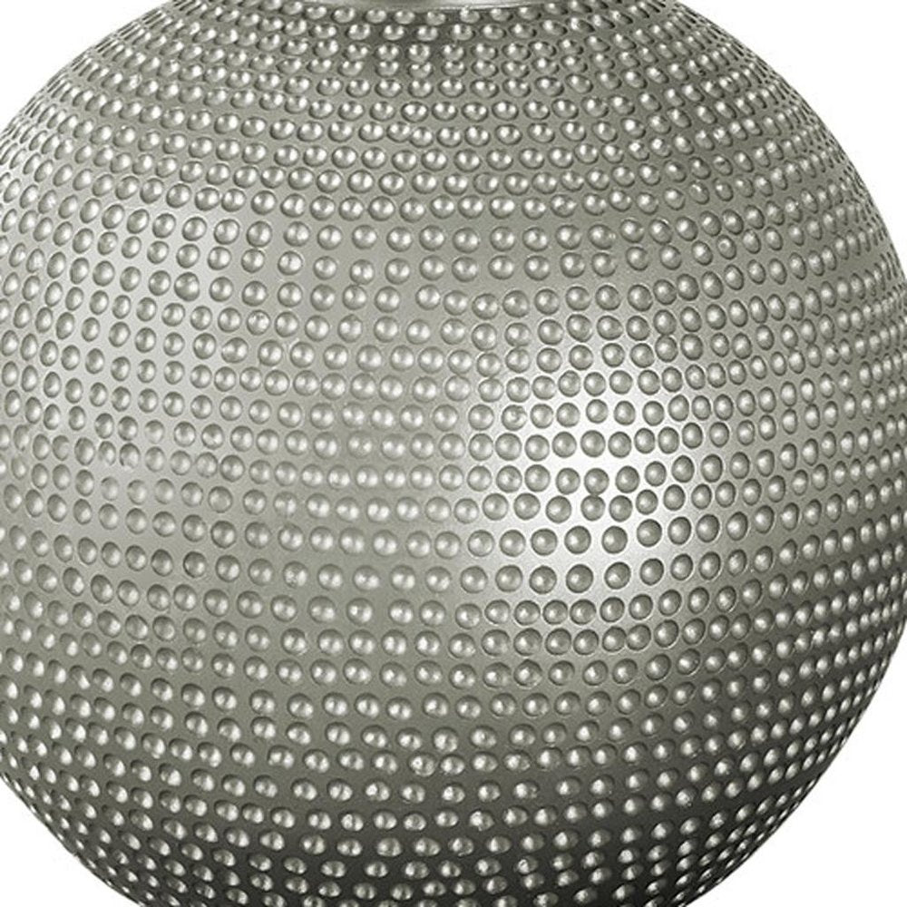 19" Gray Round Table Lamp With Ivory Drum Shade