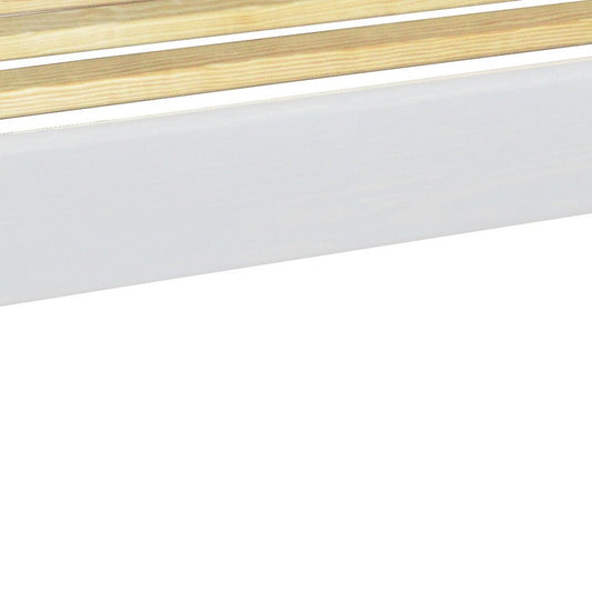 White Solid Wood Queen Bed Frame