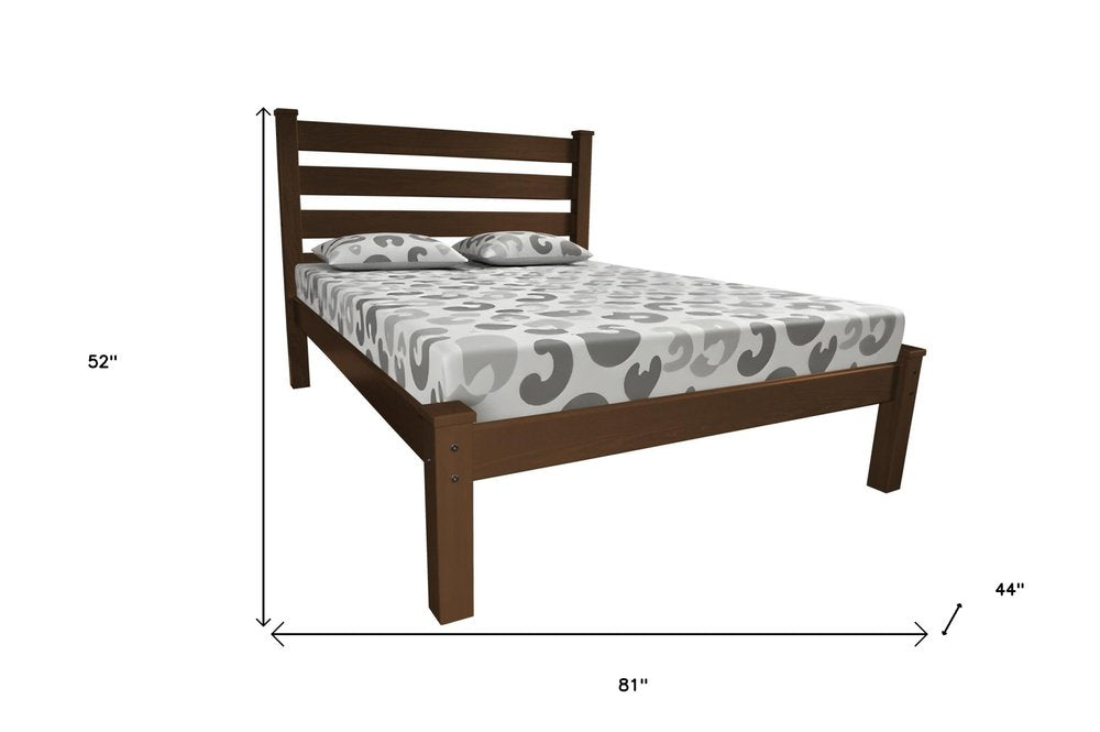Brown Solid Wood Twin Bed Frame