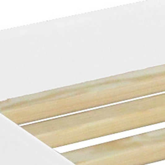 White Solid Wood Full Bed Frame