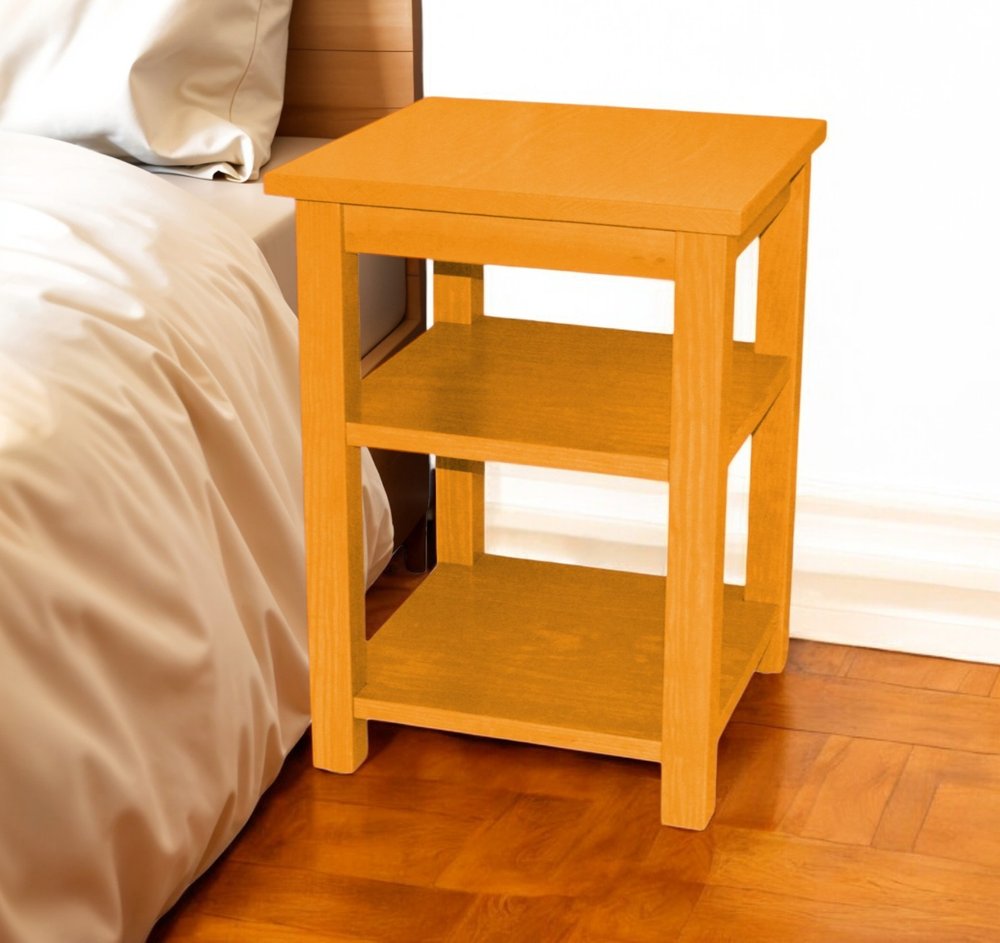 28" Yellow Solid Wood Nightstand