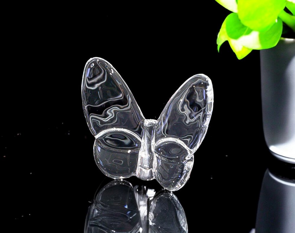 3" Clear Crystal Butterfly Figurine Tabletop Sculpture