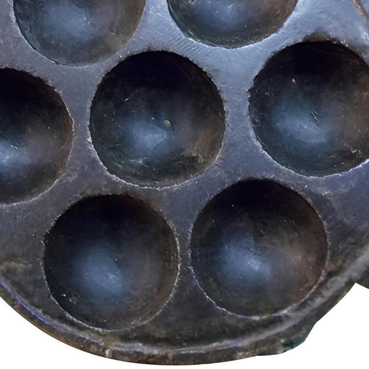 10" Black Cement Seven Tealight Round Candle Holder
