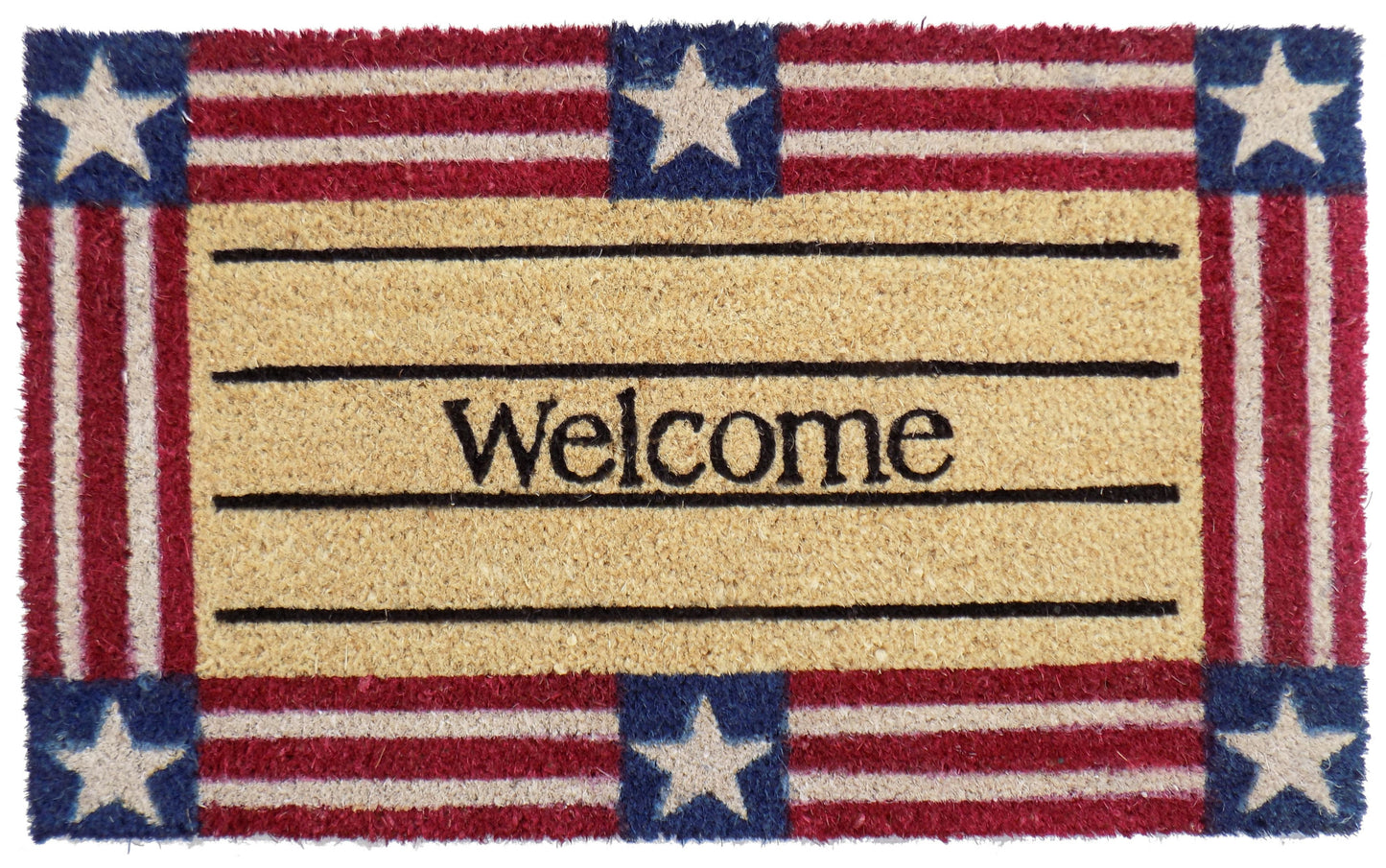 18" X 30" Red White And Blue Coir Patriotic Welcome Outdoor Door Mat