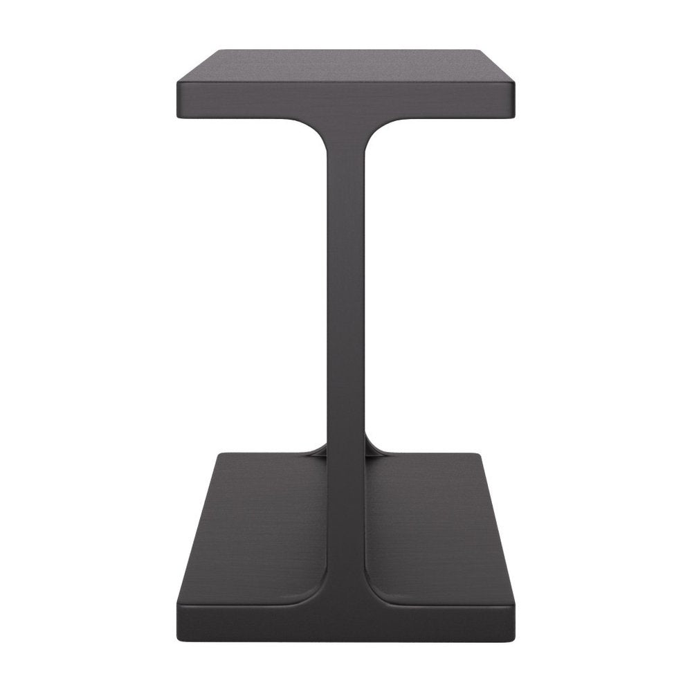 20" Black Solid Wood Pedestal End Table