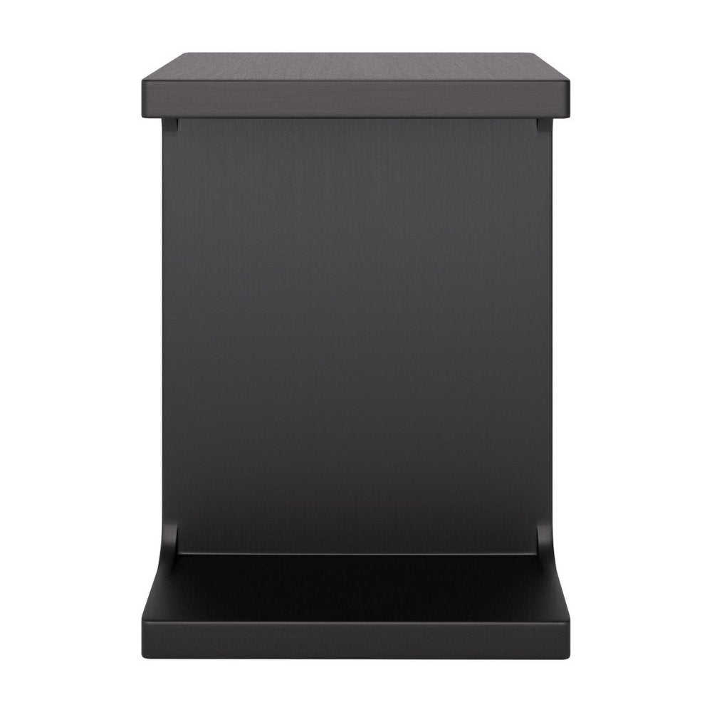 20" Black Solid Wood Pedestal End Table