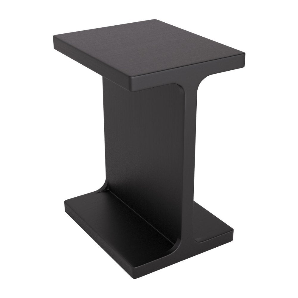 20" Black Solid Wood Pedestal End Table