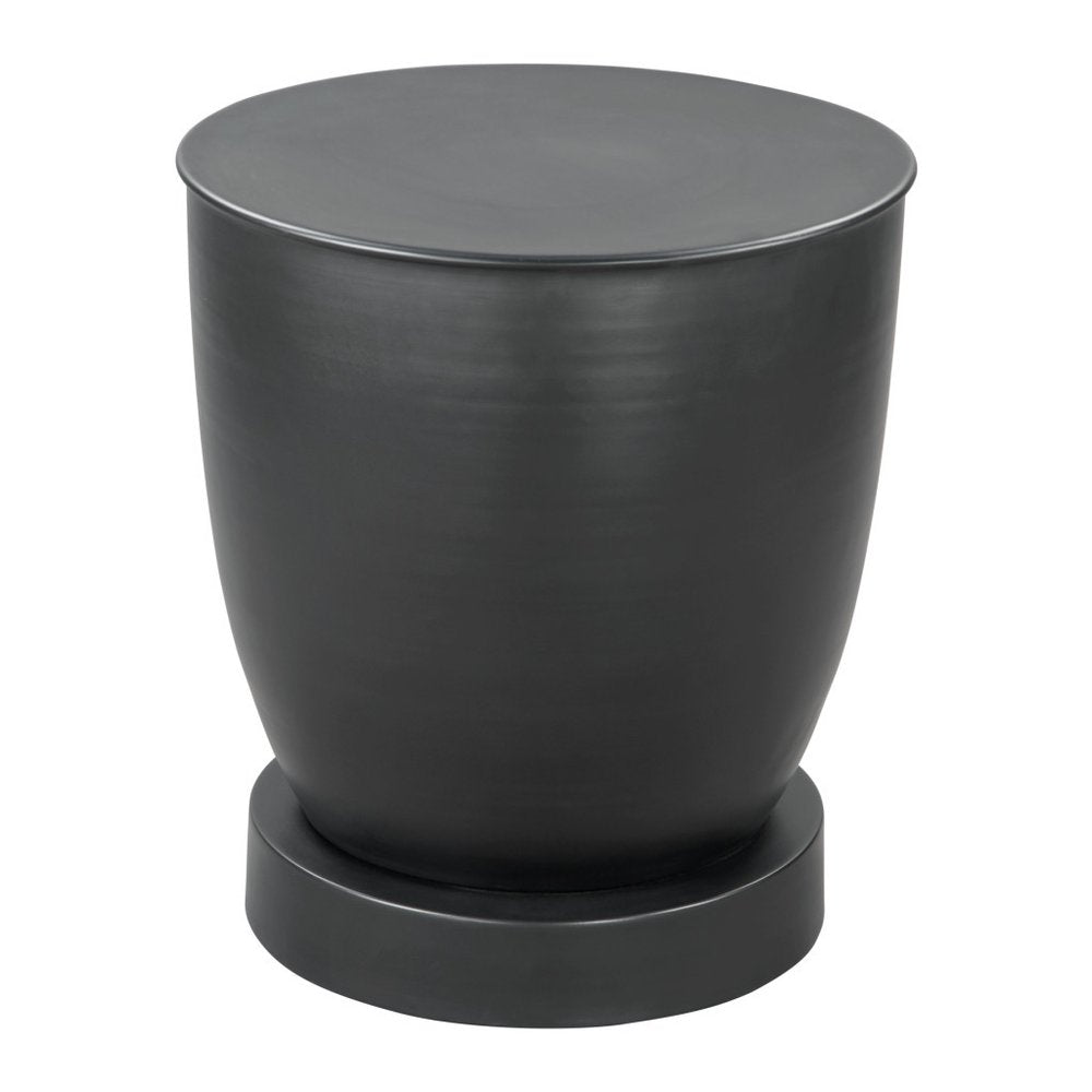 20" Black Iron Round Pedestal End Table