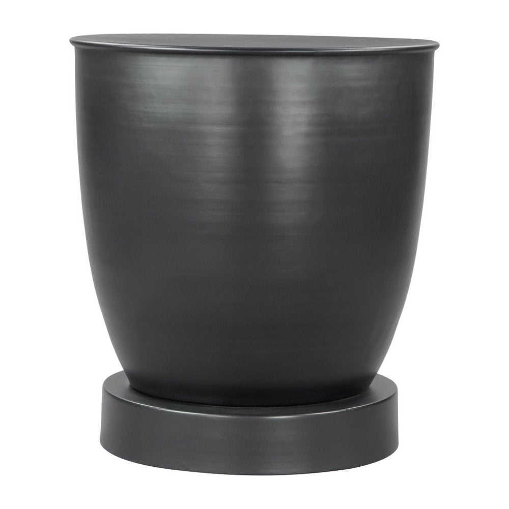 20" Black Iron Round Pedestal End Table