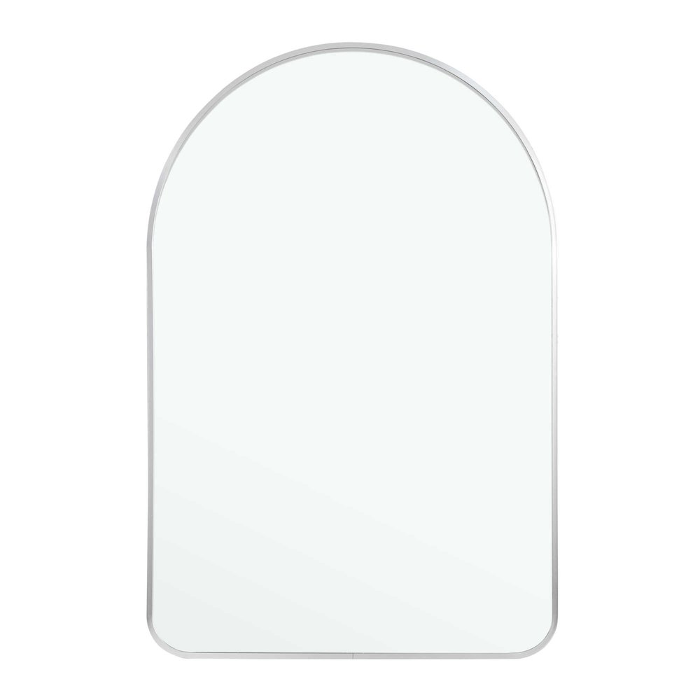 39" Silver Arch Metal Framed Bathroom Vanity Mirror