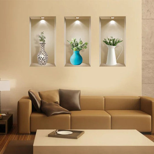 Set of Three Ada Faux Niche 3D Peel and Stick Wall Decals