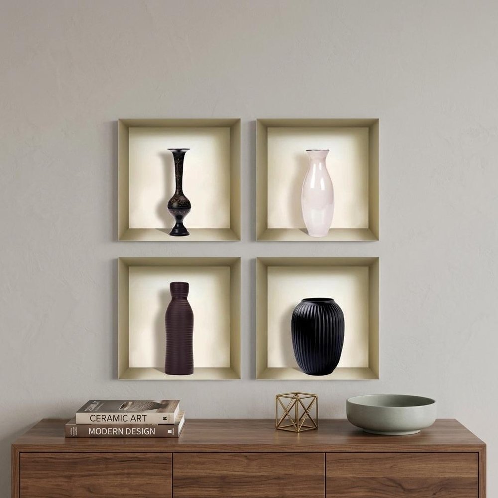 Set of Four Eve Faux Niche 3D Peel and Stick Wall Decals