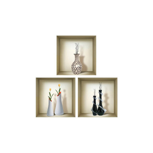 Set of Three Ira Faux Niche 3D Peel and Stick Wall Decals