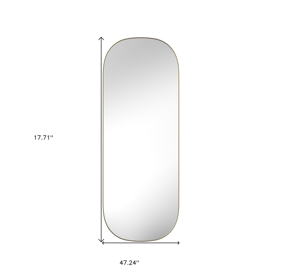 47" Gold Oval Framed Full Length Hanging Mirror