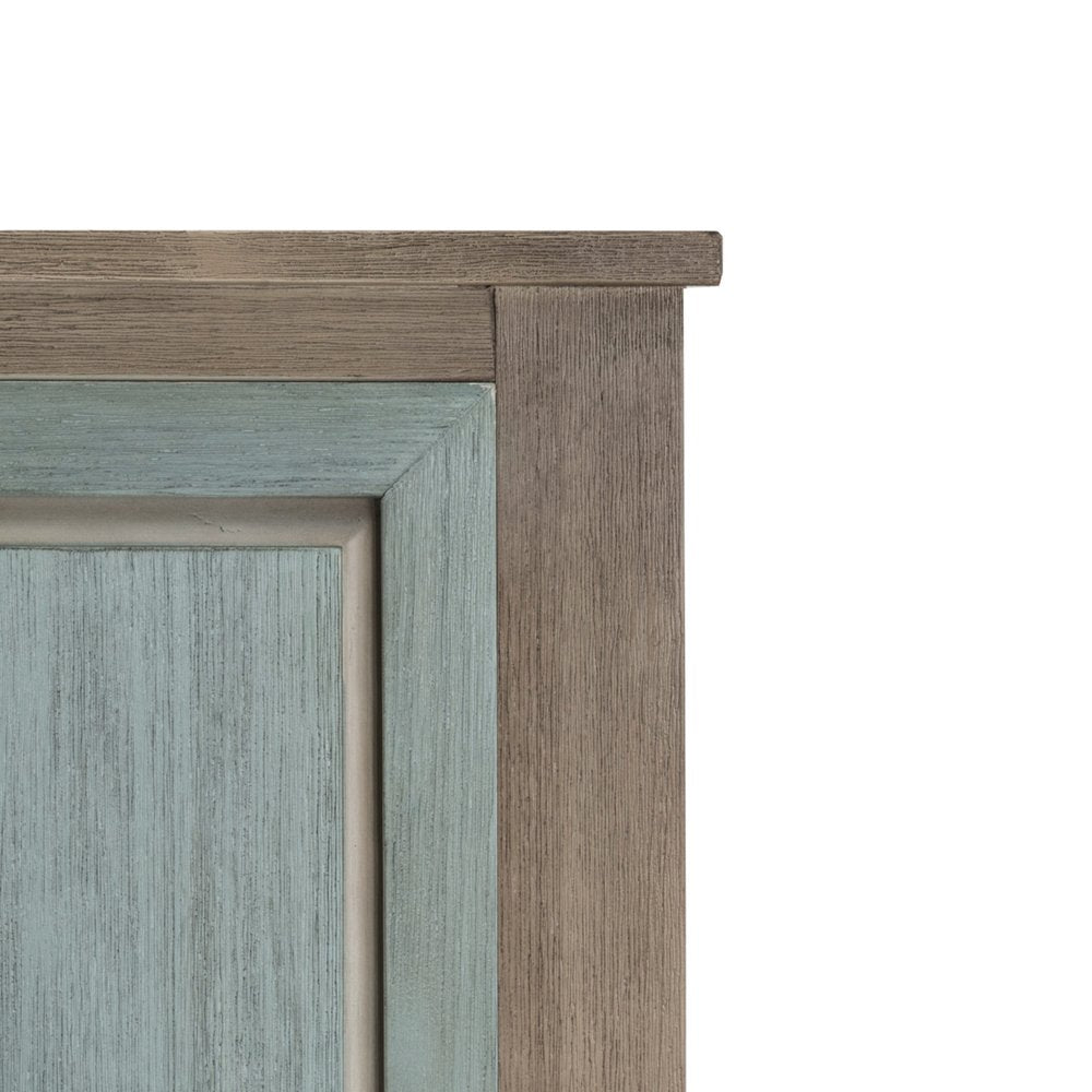 Green Shiplap Texture Distressed Solid Wood King Bed Frame