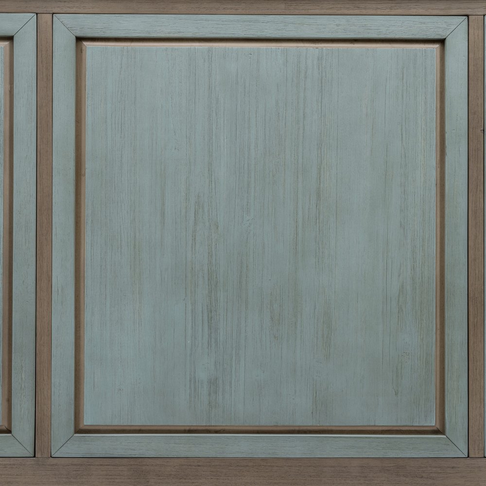 Green Shiplap Texture Distressed Solid Wood King Bed Frame