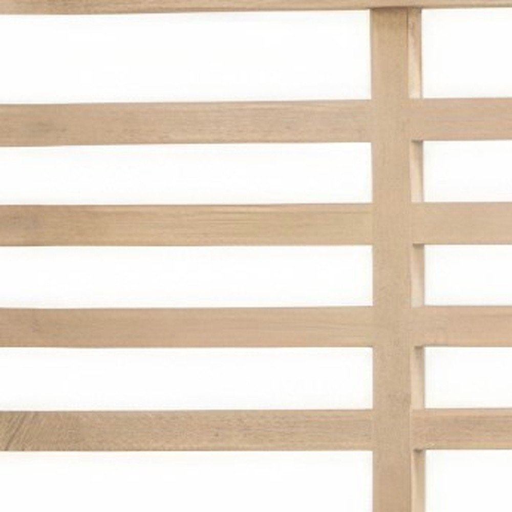 Brown Carved Geometric Solid Wood King Bed Frame