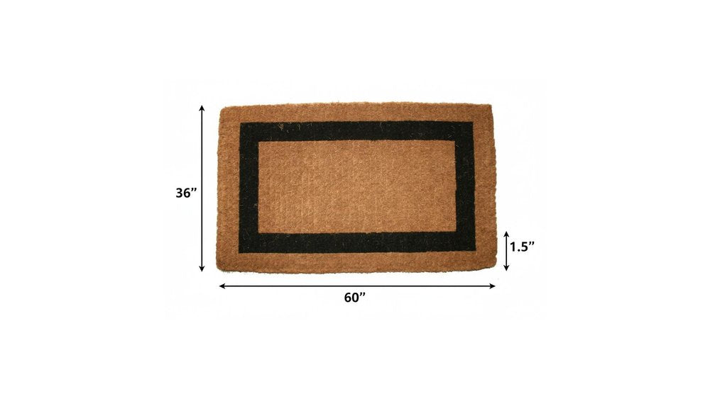36" X 60" Brown and Black Coir Outdoor Door Mat