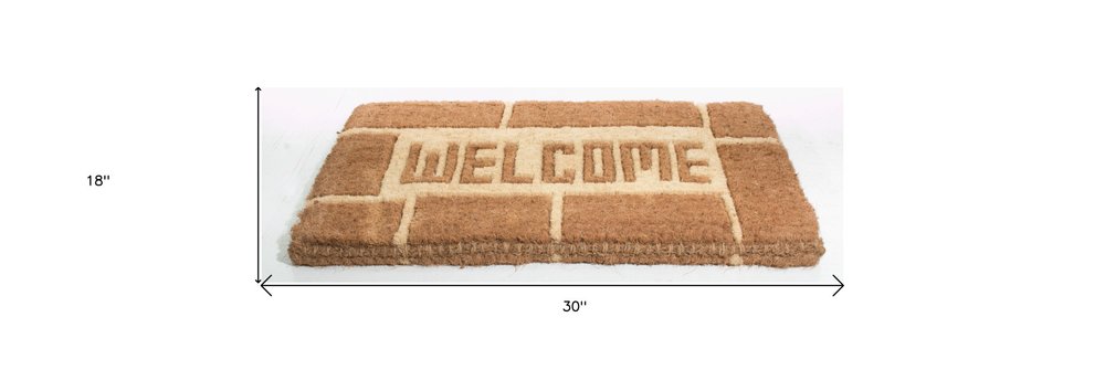 18" X 30" Brown Coir Welcome Outdoor Door Mat
