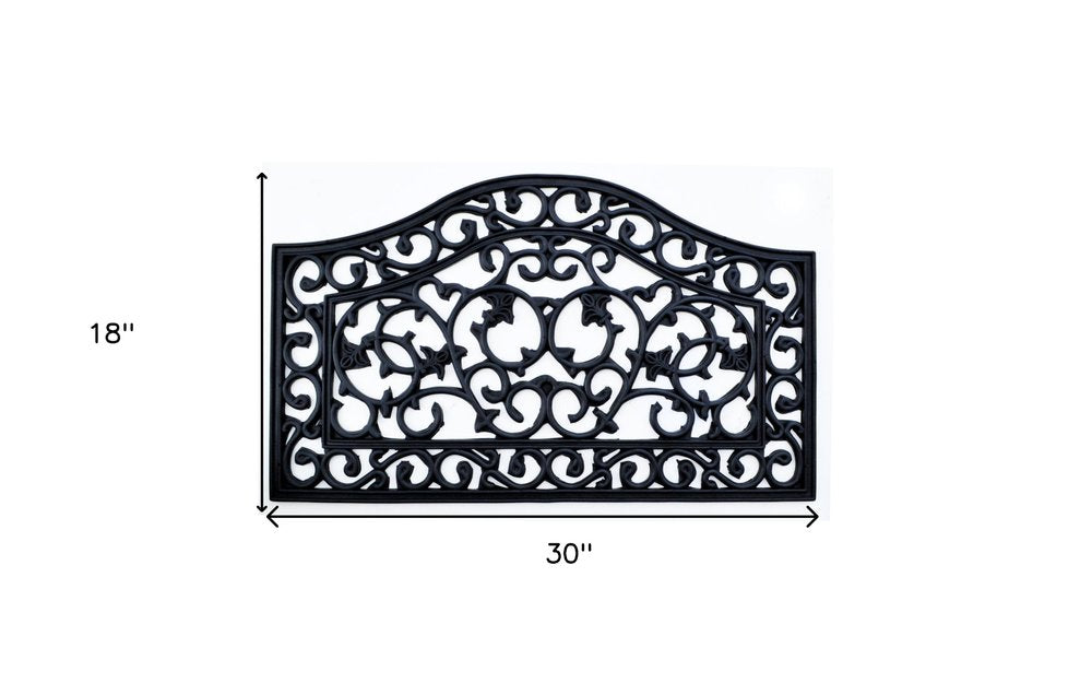 18" X 30" Black Rubber Outdoor Door Mat