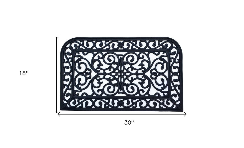 18" X 30" Black Rubber Outdoor Door Mat